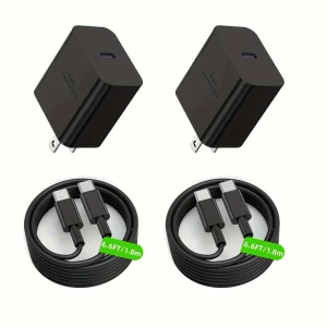 2Pack 45W For Samsung &6.6FT USBC Cable